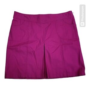 Ann‎ taylor 100% cotton midi skirt Womens Size 14 Fushia New